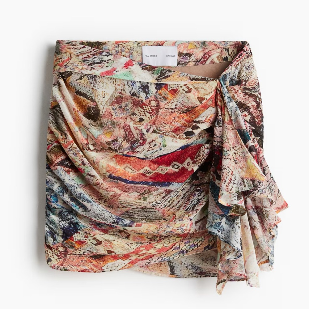 H&M Mini Skirt with Ruched Tie Front
